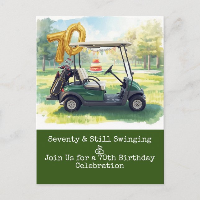 Invitation à une fête de golf pour 70 ans Par Golf (Devant)
