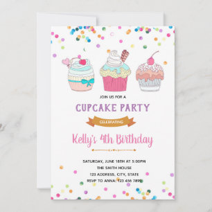 Invitation à une fête de guerre de Cupcake avec pa