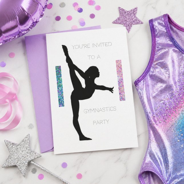 Invitation à une fête de gymnastique (Gymnastics party Invite)