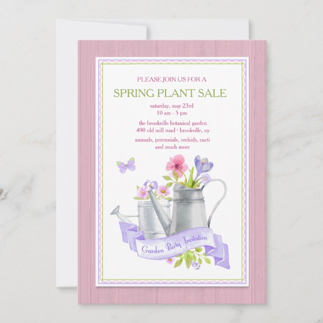Invitation à une fête de jardin (Devant)
