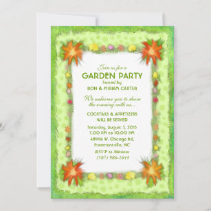 Invitation à une fête de jardin - Frontière floral