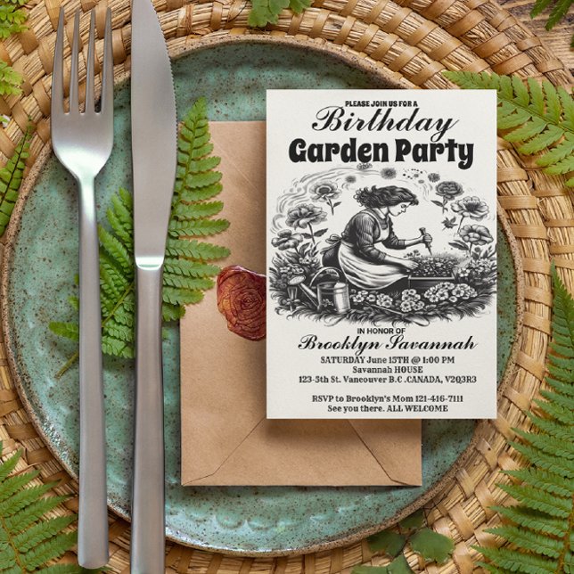 Invitation à une fête de jardinier dans le jardin  (Créateur téléchargé)
