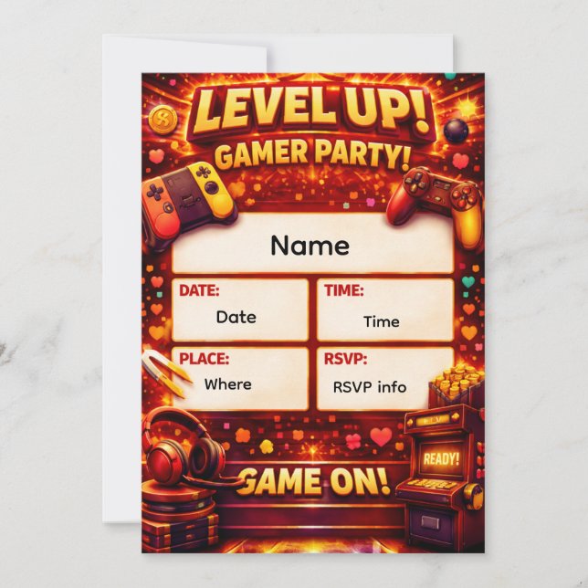 Invitation à une fête de joueur de niveau supérieu (Devant)