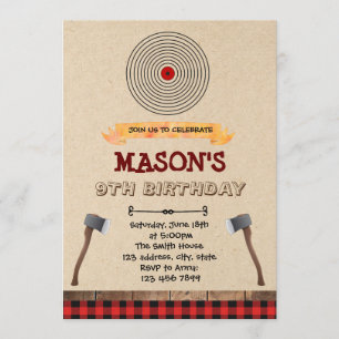 Invitation à une fête de lancer de hachette