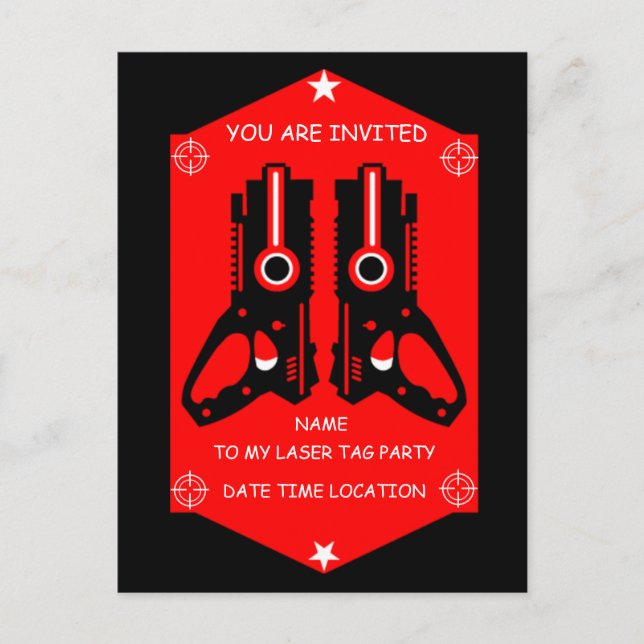 Invitation à une fête de Laser Tag (Devant)