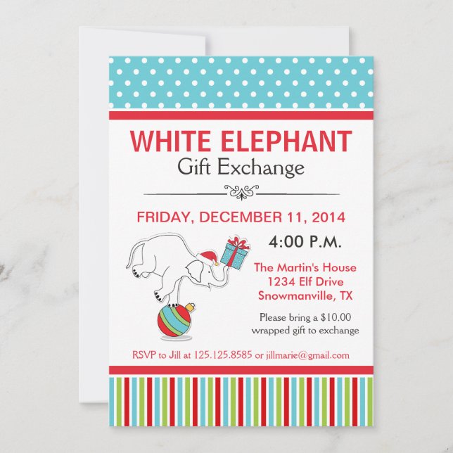 Invitation à une fête de l'éléphant blanc (Devant)
