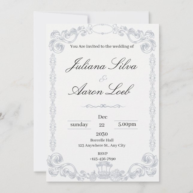 Invitation à une fête de mariage  (Dos)