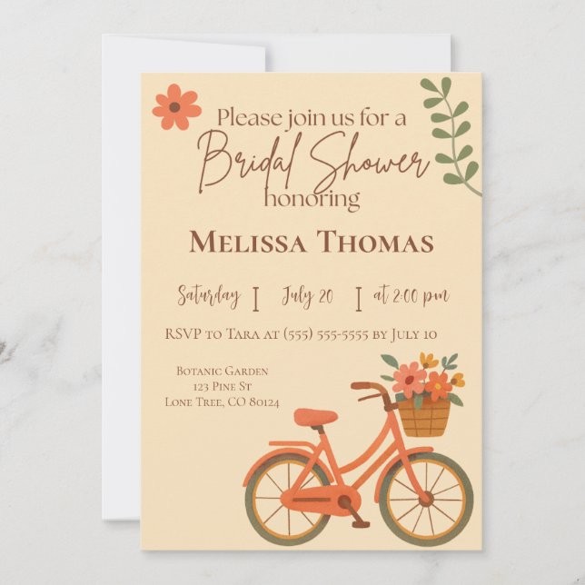 Invitation à une fête de mariage, Bicyclette flora (Devant)