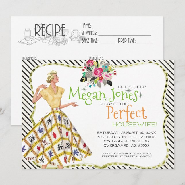 Invitation à une fête de mariage | Femme au foyer  (Devant / Derrière)
