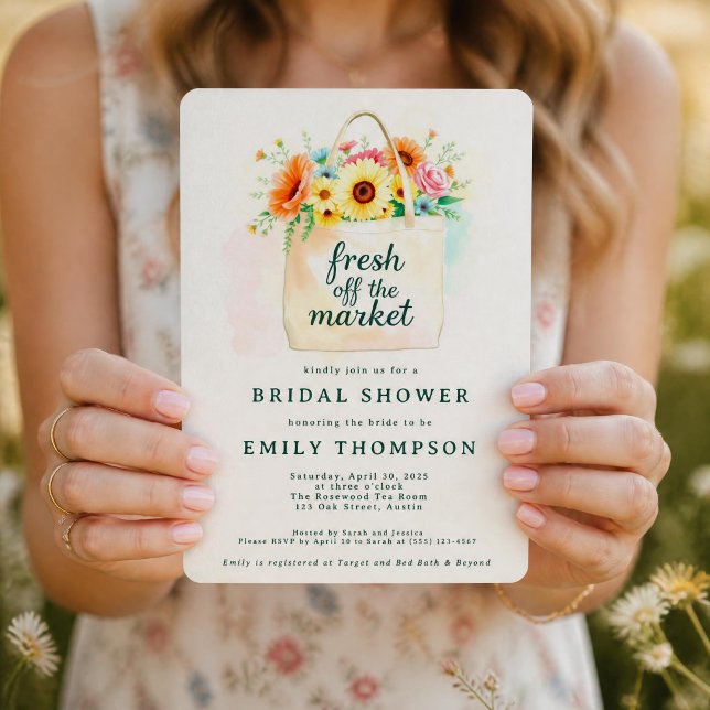 Invitation à une fête de mariage fraîche du marché (Créateur téléchargé)
