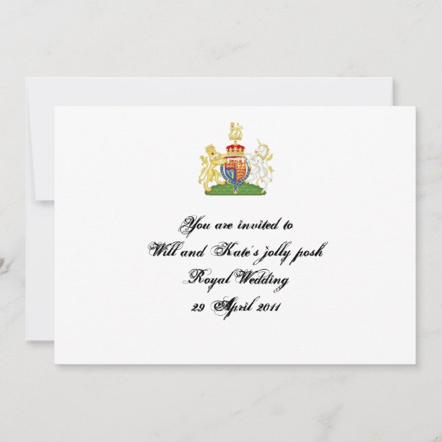 Invitation à une fête de mariage royal (Devant)