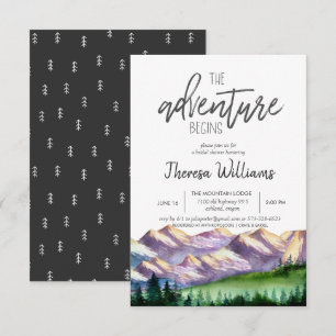 Invitation à une fête de mariage - Thème Montagne