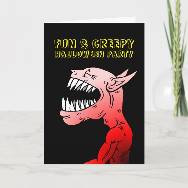 Invitation à une fête de monstres d'Halloween (Devant)