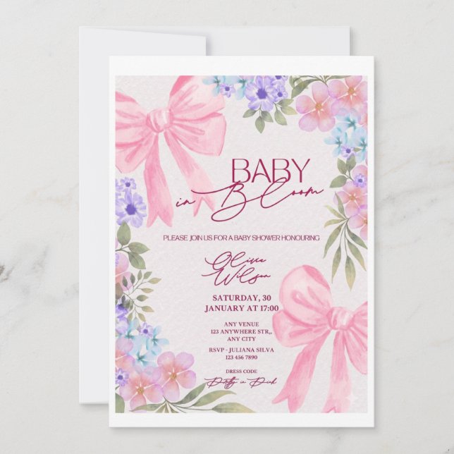 Invitation à une fête de naissance de bébé (Devant)