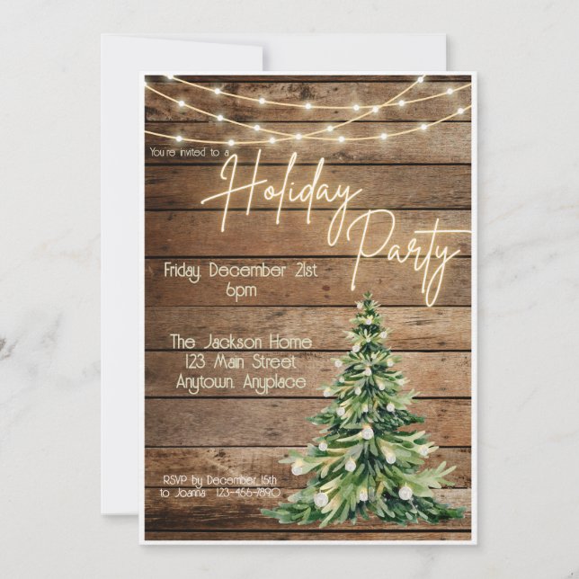 Invitation à une fête de Noël à la ferme (Devant)