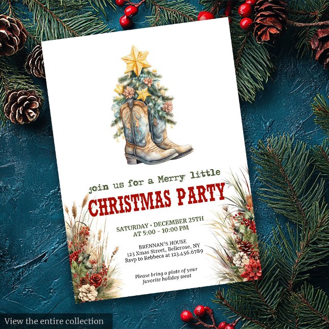 Invitation à une fête de Noël à la ferme rustique (Rustic farmhouse Christmas party invitation printable

)