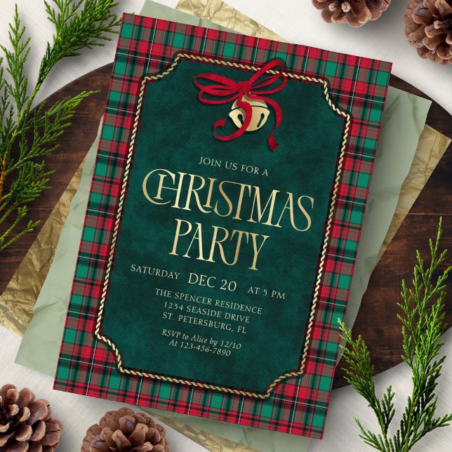 Invitation à une fête de Noël à tartan (Créateur téléchargé)