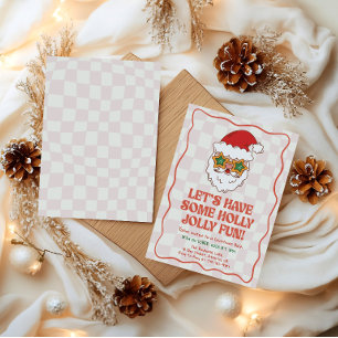 Invitation à une fête de Noël amusante et rétro av