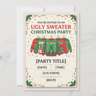 Invitation à une fête de Noël au pull moche