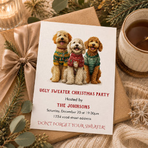 Invitation à une fête de Noël au pull moche