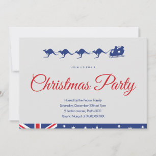 Invitation à une fête de Noël australienne traînea