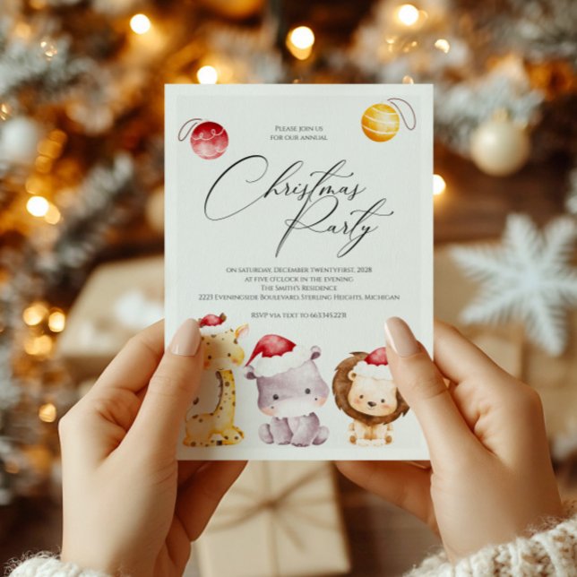 Invitation à une fête de Noël avec des animaux de  (Créateur téléchargé)