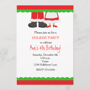 Invitation à une fête de Noël avec le Père Noël et