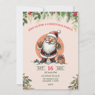 Invitation à une fête de Noël avec le Père Noël mi