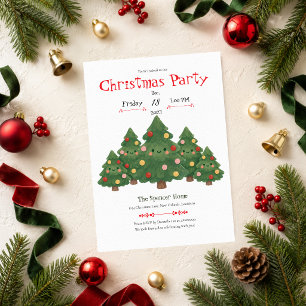 Invitation à une fête de Noël avec un arbre mignon