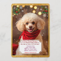 Invitation à une fête de Noël avec un Caniche mign