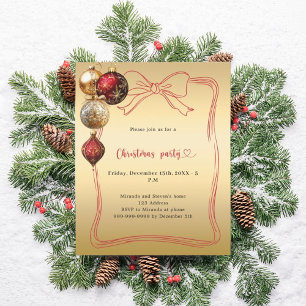 Invitation à une fête de Noël avec un nœud rouge e