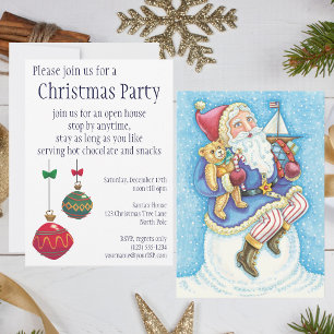 Invitation à une fête de Noël avec un Père Noël mi