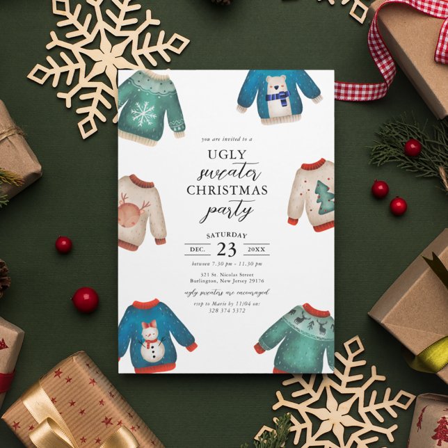 Invitation à une fête de Noël avec un pull moche (Créateur téléchargé)