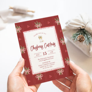 Invitation à une fête de Noël botanique rustique
