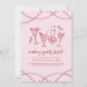 Invitation à une fête de Noël cocktail décalée