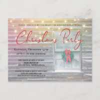 Invitation à une fête de Noël dans une cabane en r