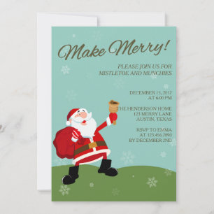 Invitation à une fête de Noël de Père Noël joyeux