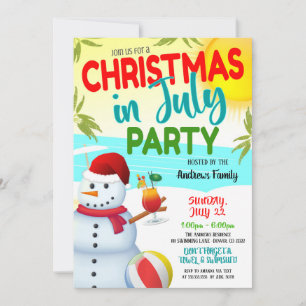 Invitation à une fête de Noël en juillet