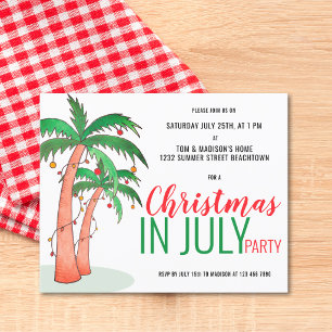 Invitation à une fête de Noël en juillet à budget