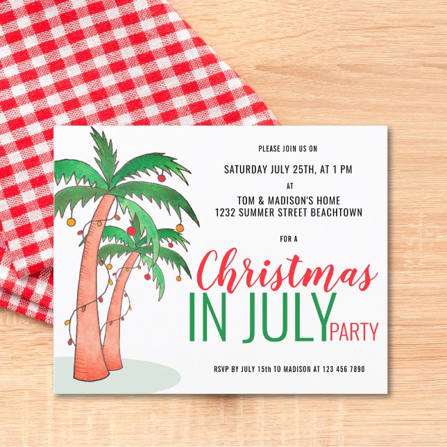 Invitation à une fête de Noël en juillet à budget (Créateur téléchargé)