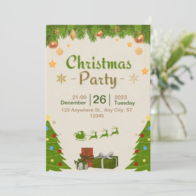 Invitation à une fête de Noël festive (Debout devant)