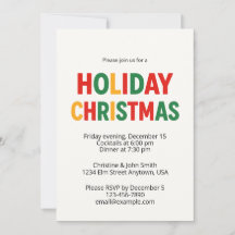Invitation à une fête de Noël joyeuse – Amusant et