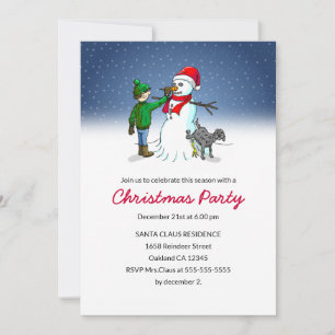 Invitation à une fête de Noël pour faire un bonhom