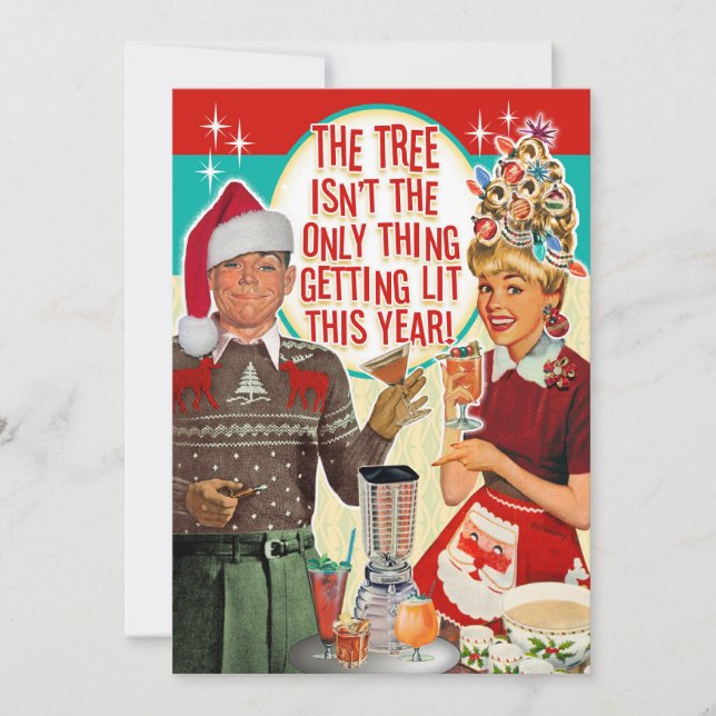 Invitation à une fête de Noël qui s'éclate - Coupl (Devant)