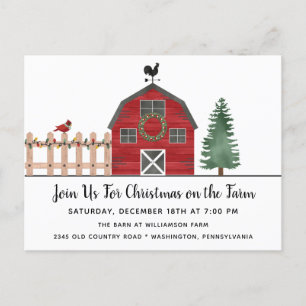 Invitation à une fête de Noël rustique à la ferme