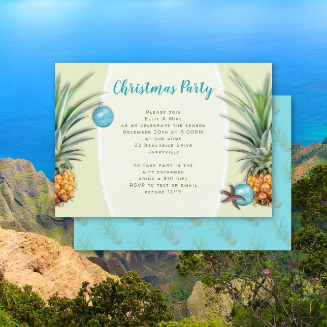 Invitation à une fête de Noël tropicale à l'ananas (Créateur téléchargé)