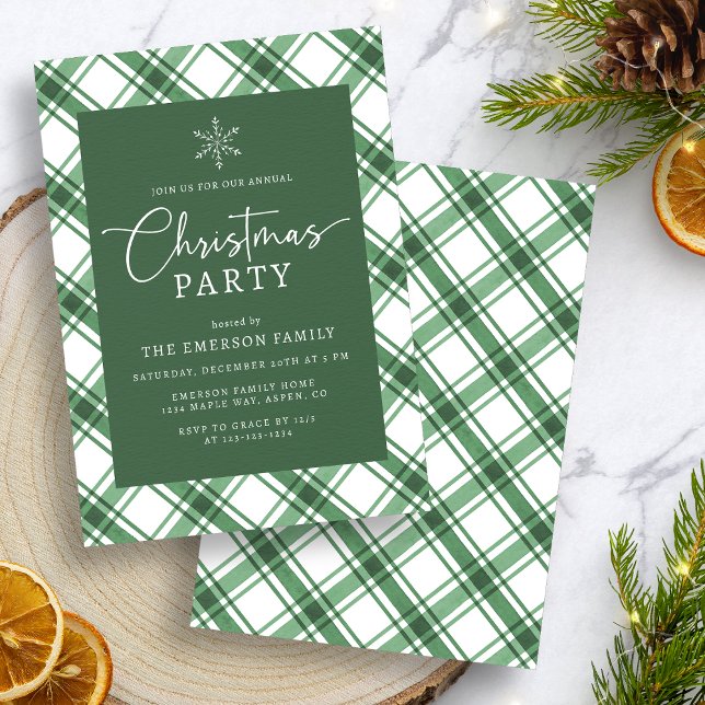 Invitation à une fête de Noël verte (Green Christmas Party Invitation
)