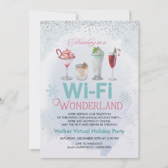 Invitation à une fête de Noël virtuelle (Devant)