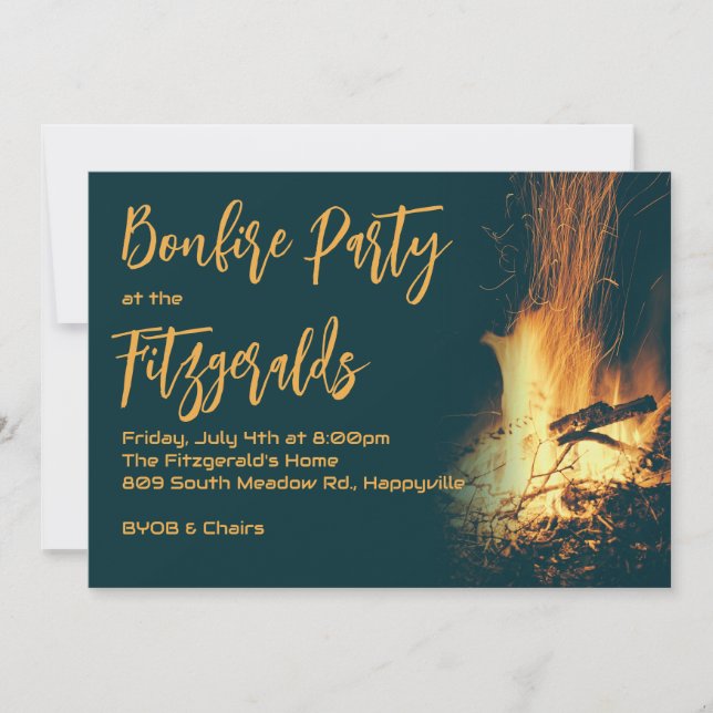 Invitation à une fête de nuit de feu de joie (Devant)