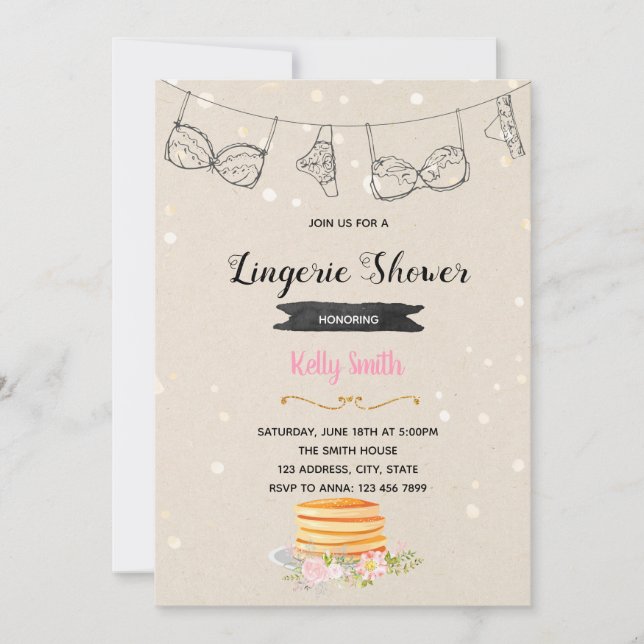 Invitation à une fête de pancakes et de lingerie (Devant)